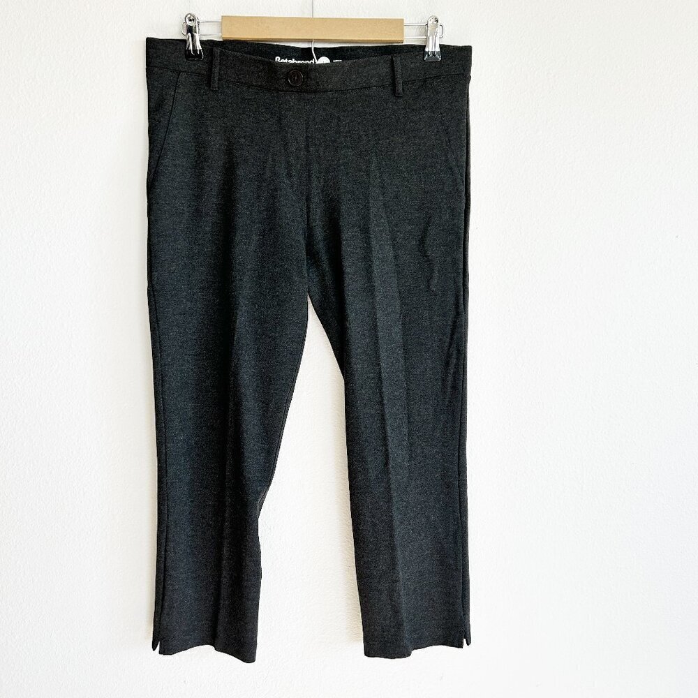 Betabrand Pants Charcoal Gray Classic Crop Yoga Dress Stretch WO249-CH